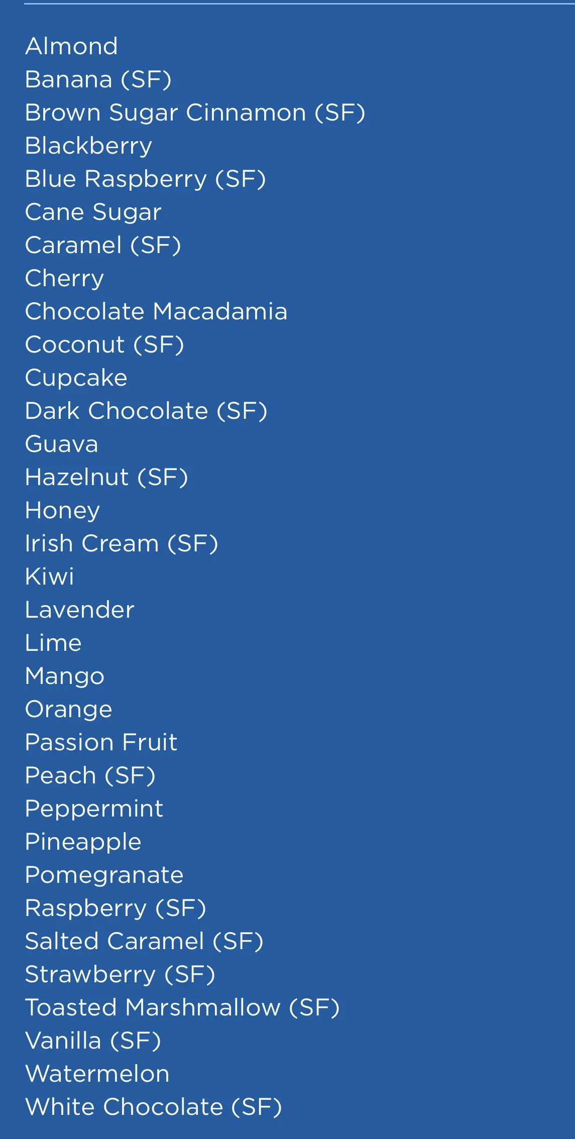 7 Brew drive-thru flavor syrup selection board